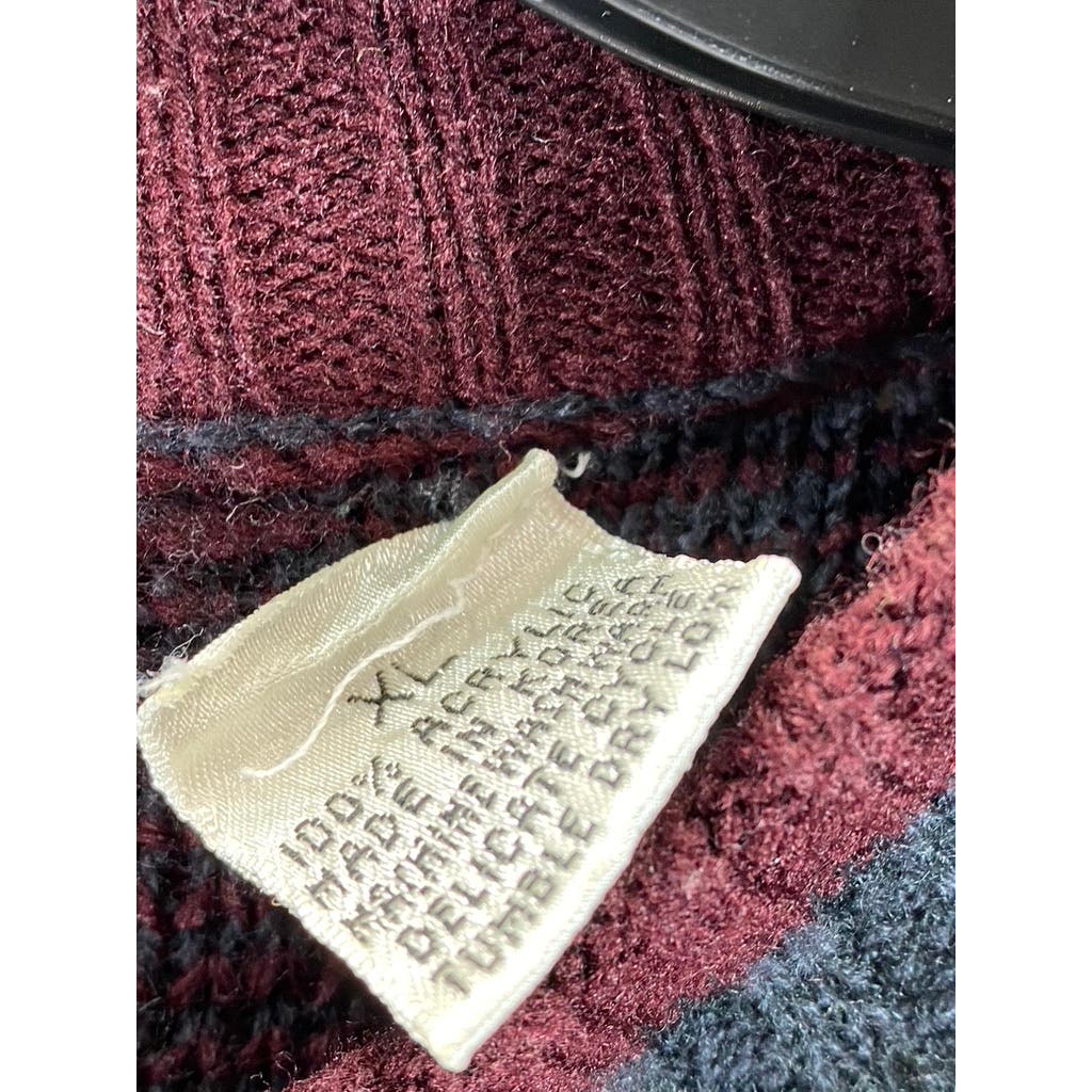 THE MEN'S STORE At Sears Men's Burgundy Printed Vintage Crewneck Sweater SZ XL