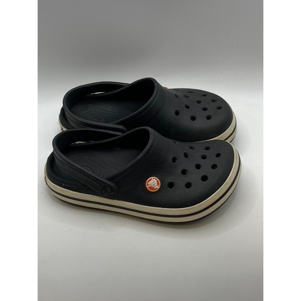 CROCS Baby Black-White Crocband Classic Shoes SZ J2