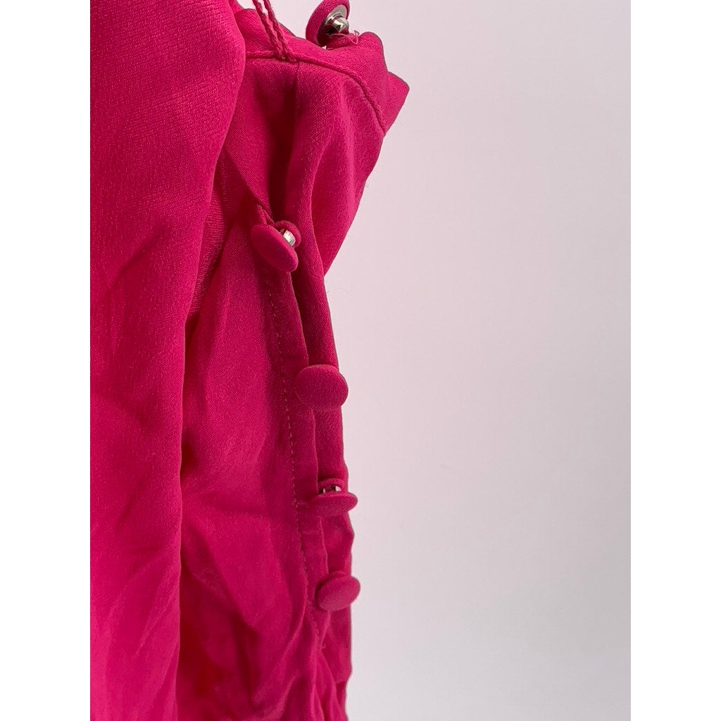 MAEVE By Anthropologie Women's Pink Side-Button Belted High-Rise Shorts SZ 4