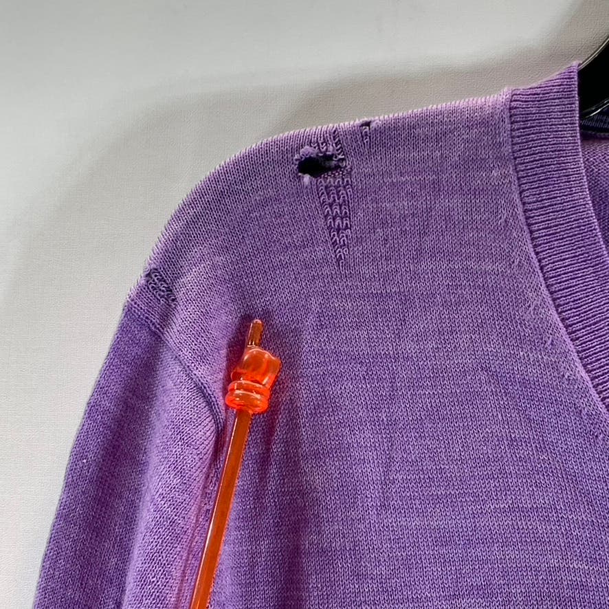 BANANA REPUBLIC Men's Purple V-Neck Merino Wool Pullover Sweater SZ L