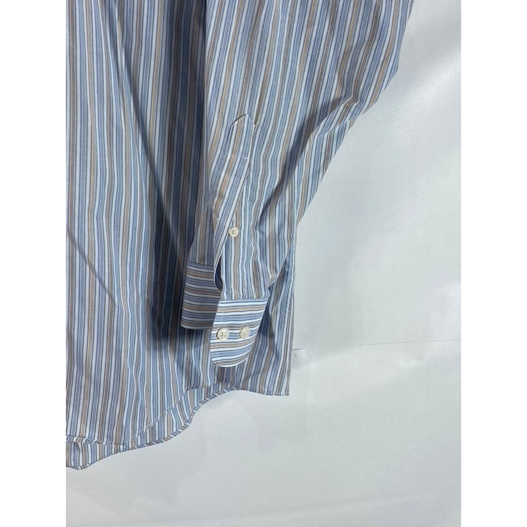 JOSEPH & FEISS INTERNATIONAL Men's Blue Striped Classic-Fit Shirt SZ 16.5 332/33