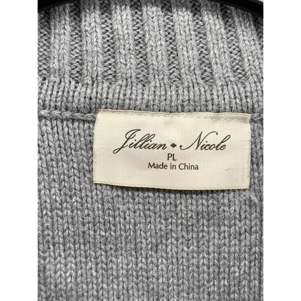 JILLIAN NICOLE Women's Petite Gray Cable Knit Turtle Neck Sweater SZ PL