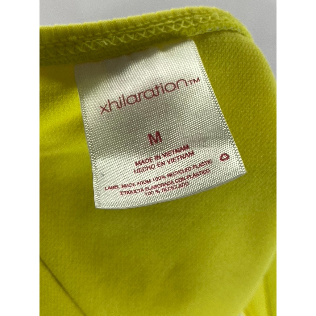 XHILARATION Women's Yellow Wide-Rib Cross-Back Cheeky Bikini Set SZ M