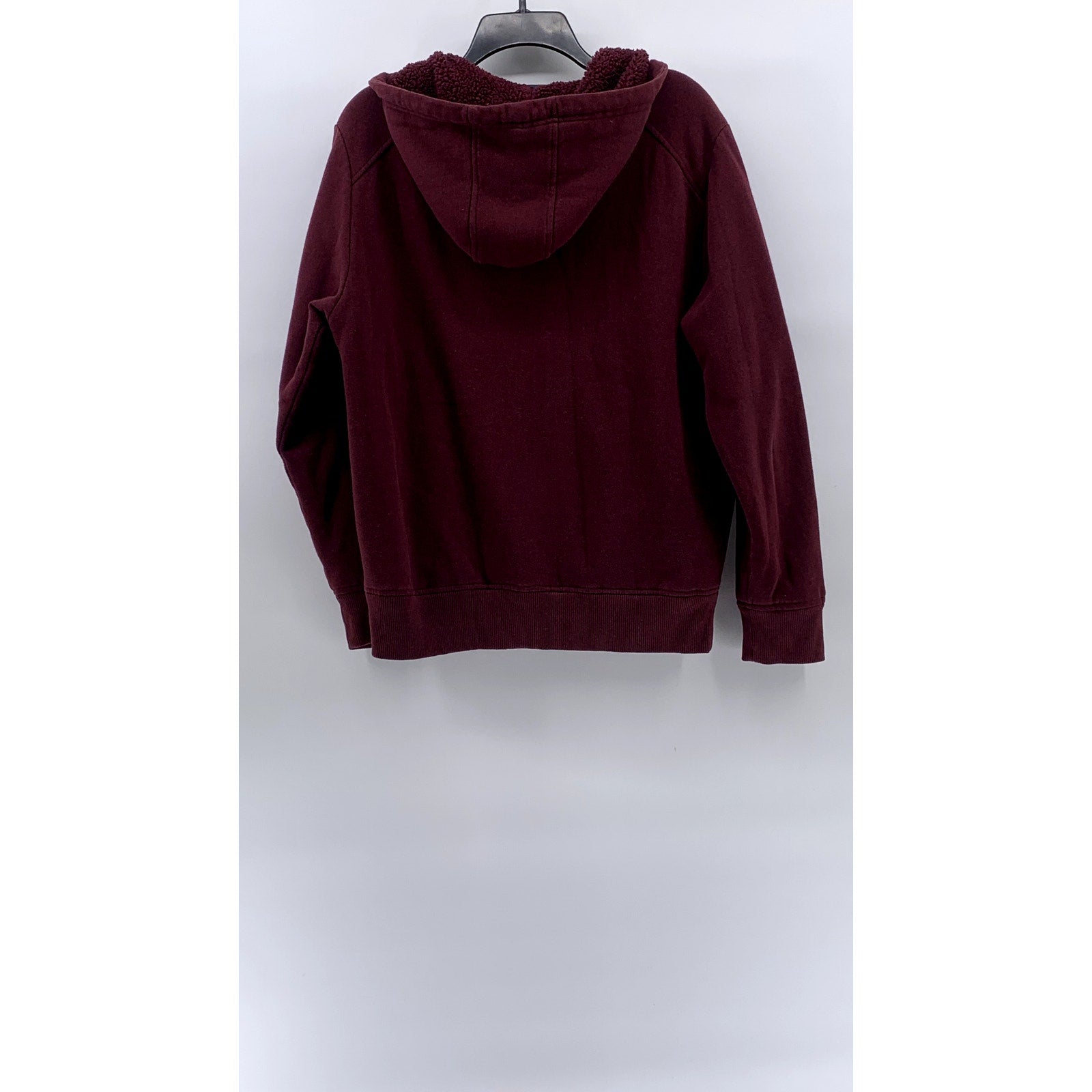 GEORGE Men's Burgundy Casual Drawstring Hooded Long Sleeve Zip-Up Sweater SZ M