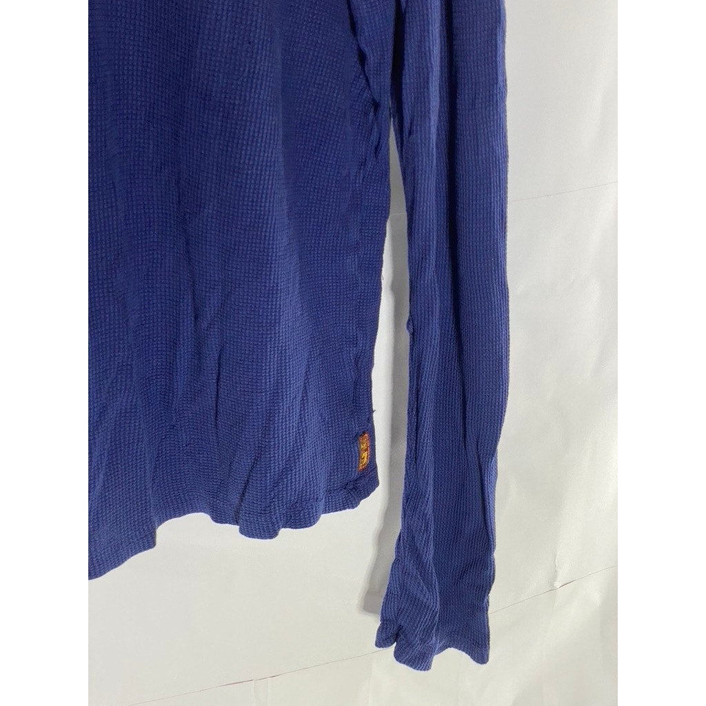7 FOR ALL MANKIND Men's Dark Blue Long Sleeve Pullover Hooded Shirt SZ L