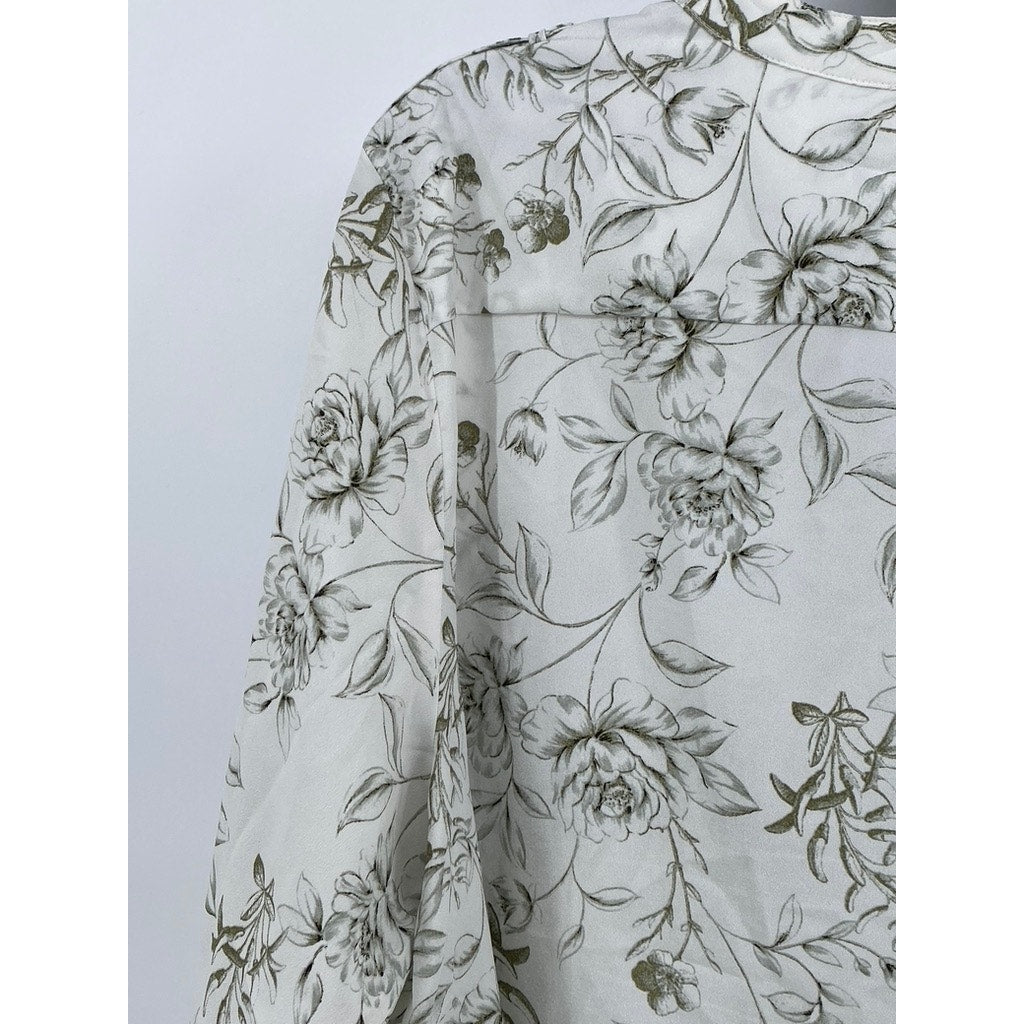 CALVIN KLEIN Womens Floral Blouse Button Up SZ (2X)