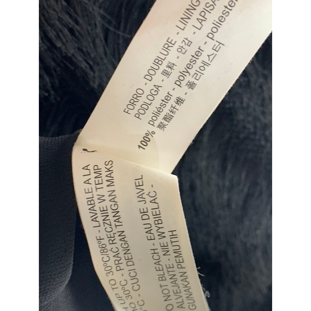 ZARA BASICS Women's Black Fringe Crewneck Pullover Tank Top SZ S