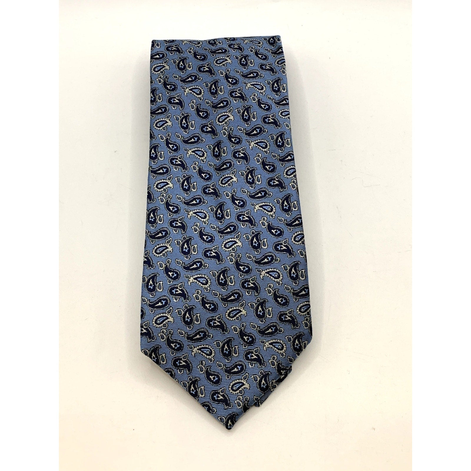 JOS. A. BANK Men's Blue Embroidered Paisley Print Tie