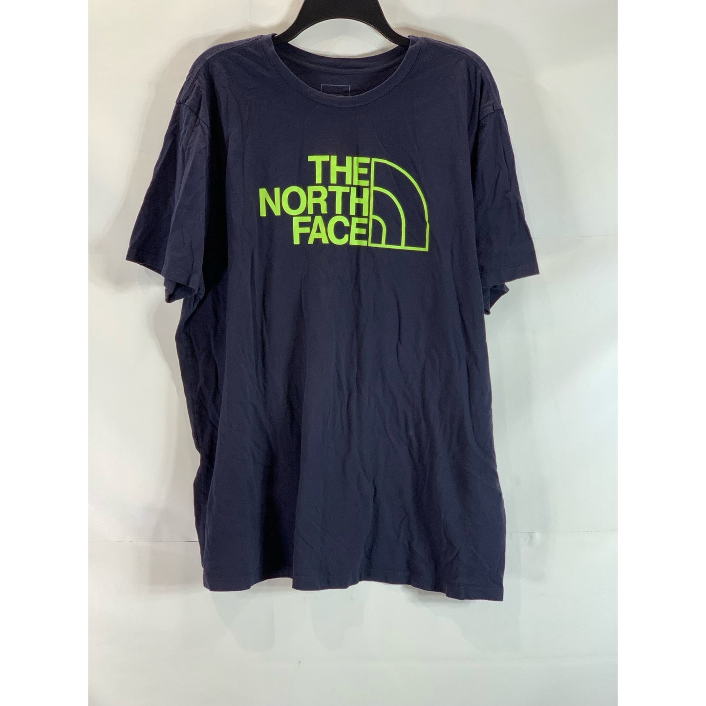 THE NORTH FACE Men's Navy/Neon Green Crewneck Half Dome Graphic T-Shirt SZ 2XL