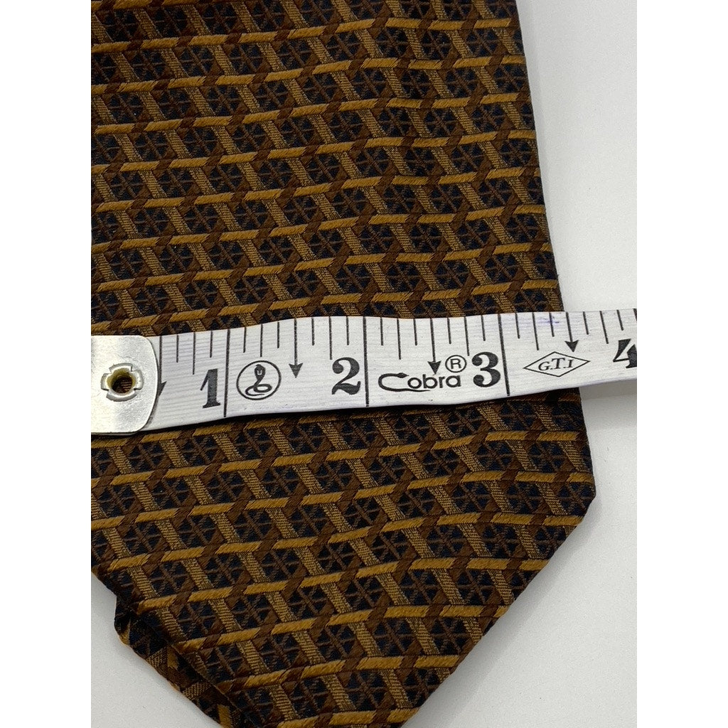 SALVATORE FERRAGAMO Men's Brown Printed Silk Tie SZ OS