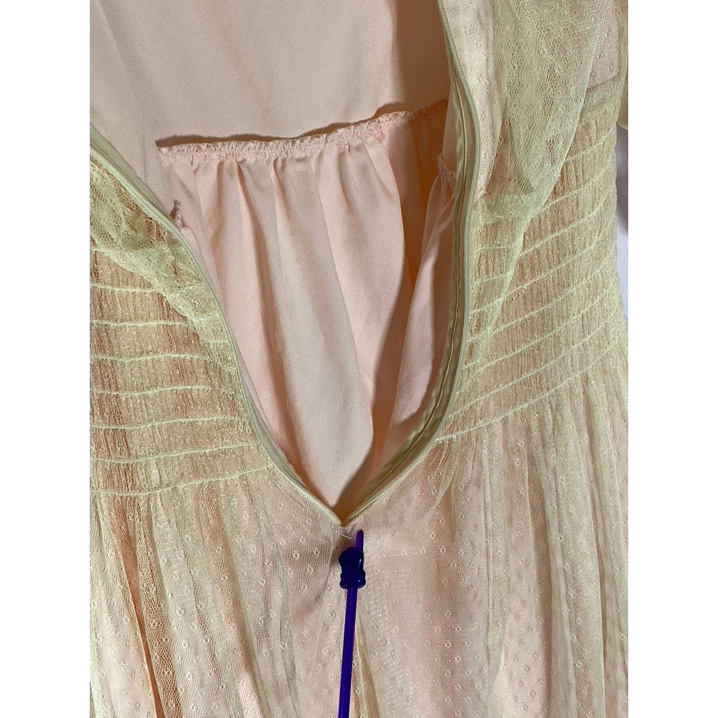 SWEET PICKINS Women's Beige Lace Boho "Vintage" Long Sleeve Prairie Dress SZ 0