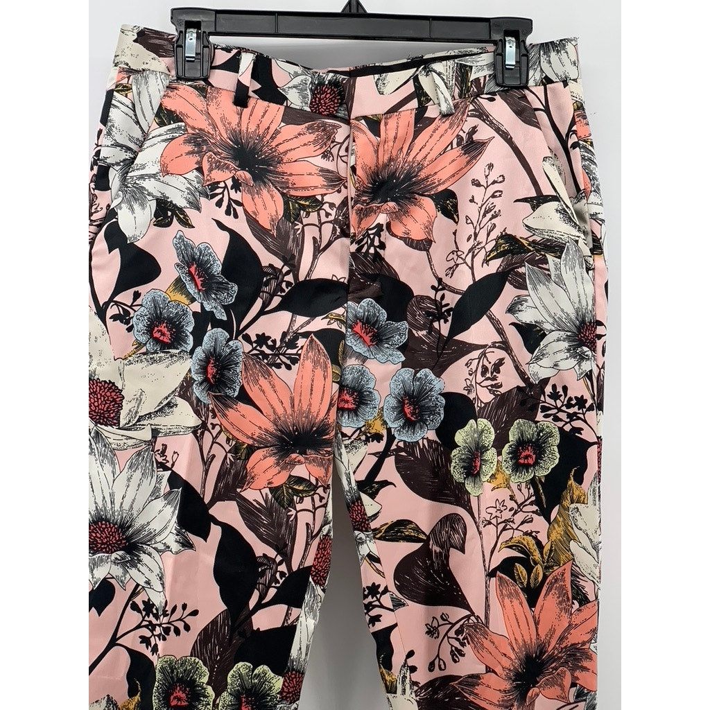 ASOS Men's Peach-White Floral Print Sateen Skinny-Leg Tuxedo Pants SZ 30