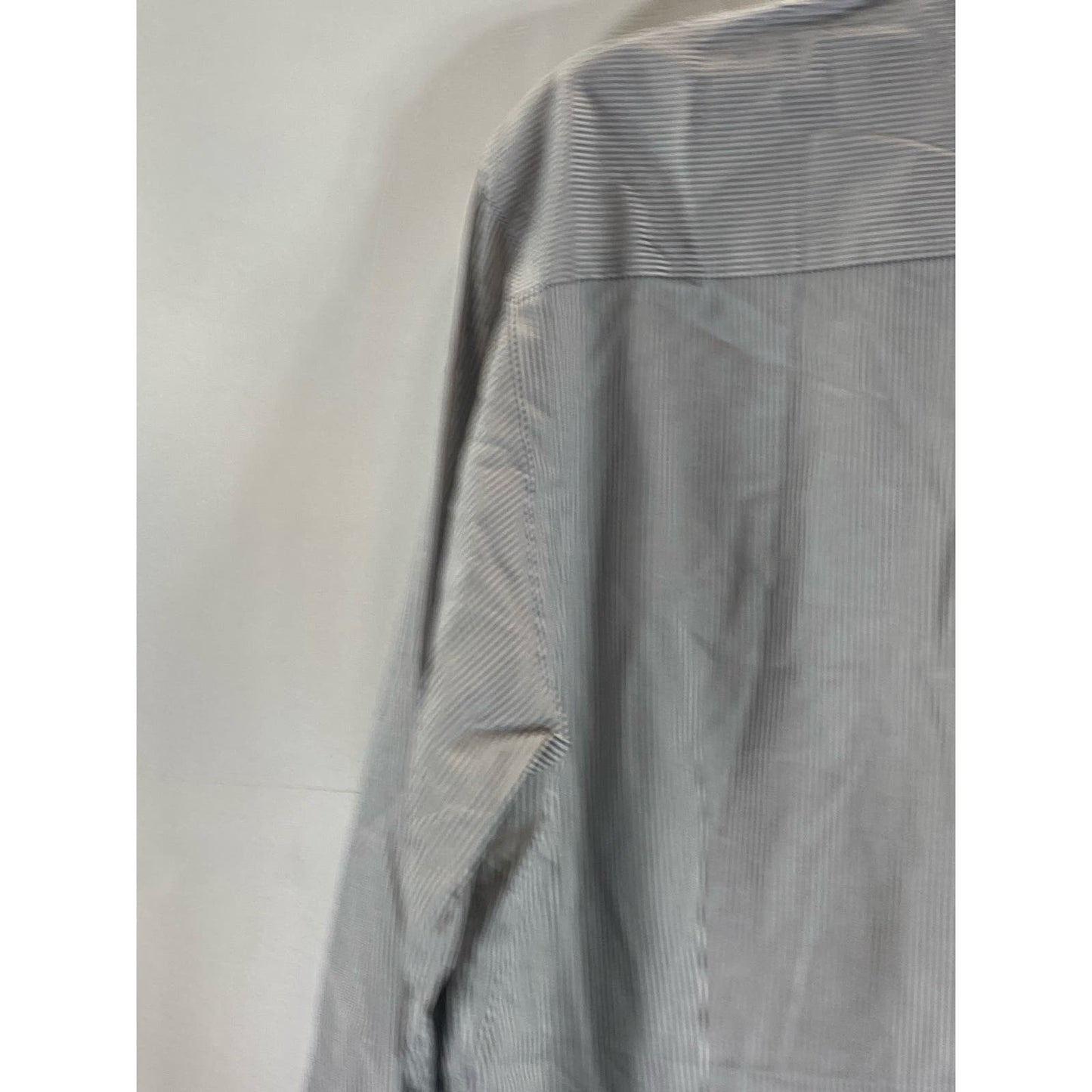 ETON Men's Gray Striped Contemporary-Fit Button-Up Long Sleeve Shirt SZ 16