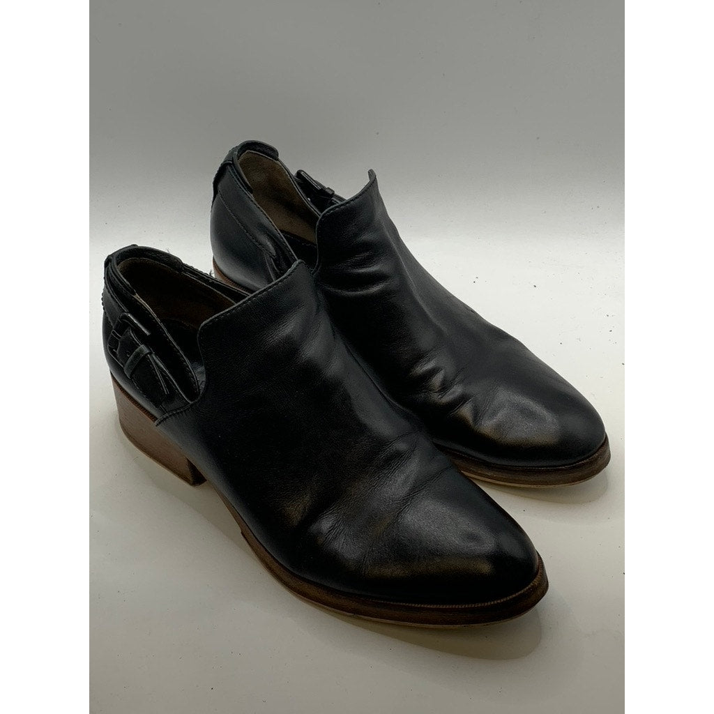 3.1 PHILLIP LIM Women's Black Leather Block Heel Ankle Boots SZ 38(8)