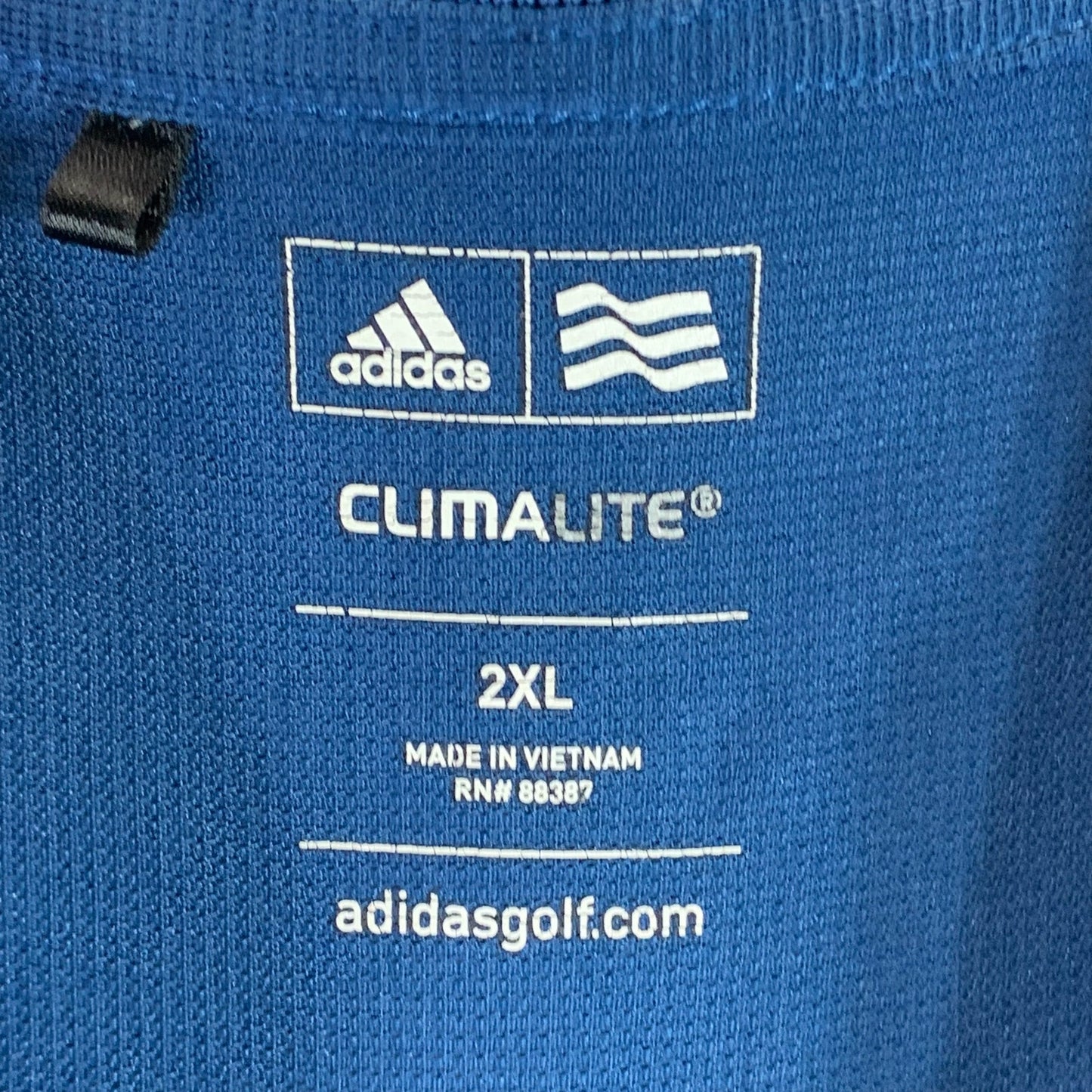 ADIDAS Men's Blue Climalite Textured Regular-Fit Short Sleeve Golf Polo SZ 2XL