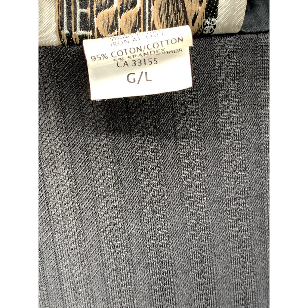 JESSICA Women's Vintage 90's Black Wide-Rib Long Sleeve Button-Up Top SZ L