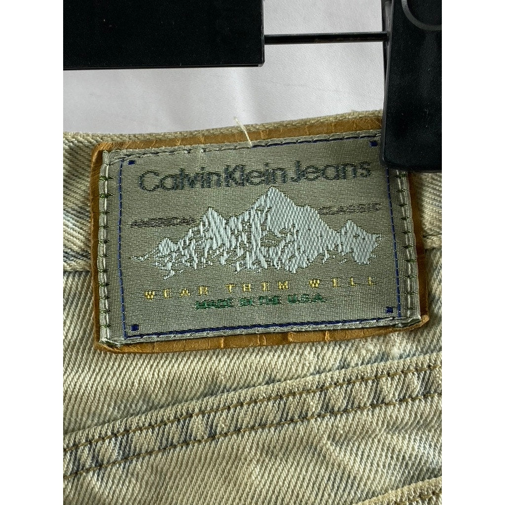 CALVIN KLEIN SPORT Women's Light Blue Distressed Skinny-Leg Denim Jean SZ 4