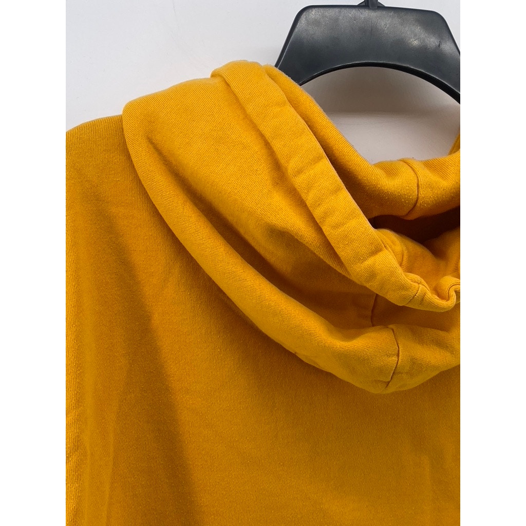 FOREVER 21 Men's Dark Yellow Checkered Motor Cross Casual Hoodie SZ M