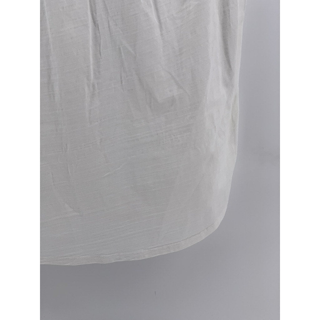 ST. JOHN'S BAY Women's Plus White Smocked Scoop-Neck Tank Top SZ 1X