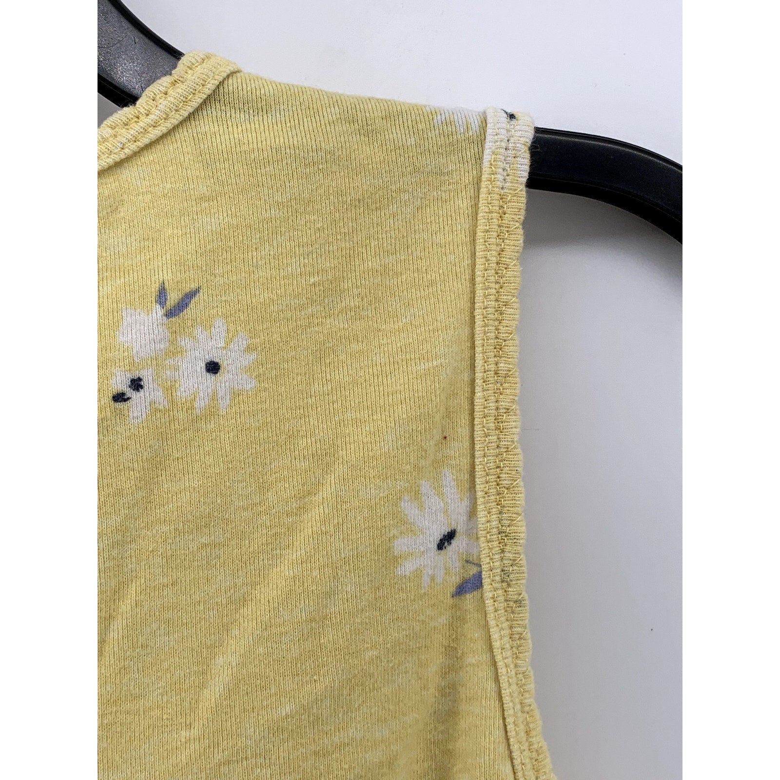 CROFT & BARROW Women's Yellow Floral Print Crewneck Tank Top SZ M
