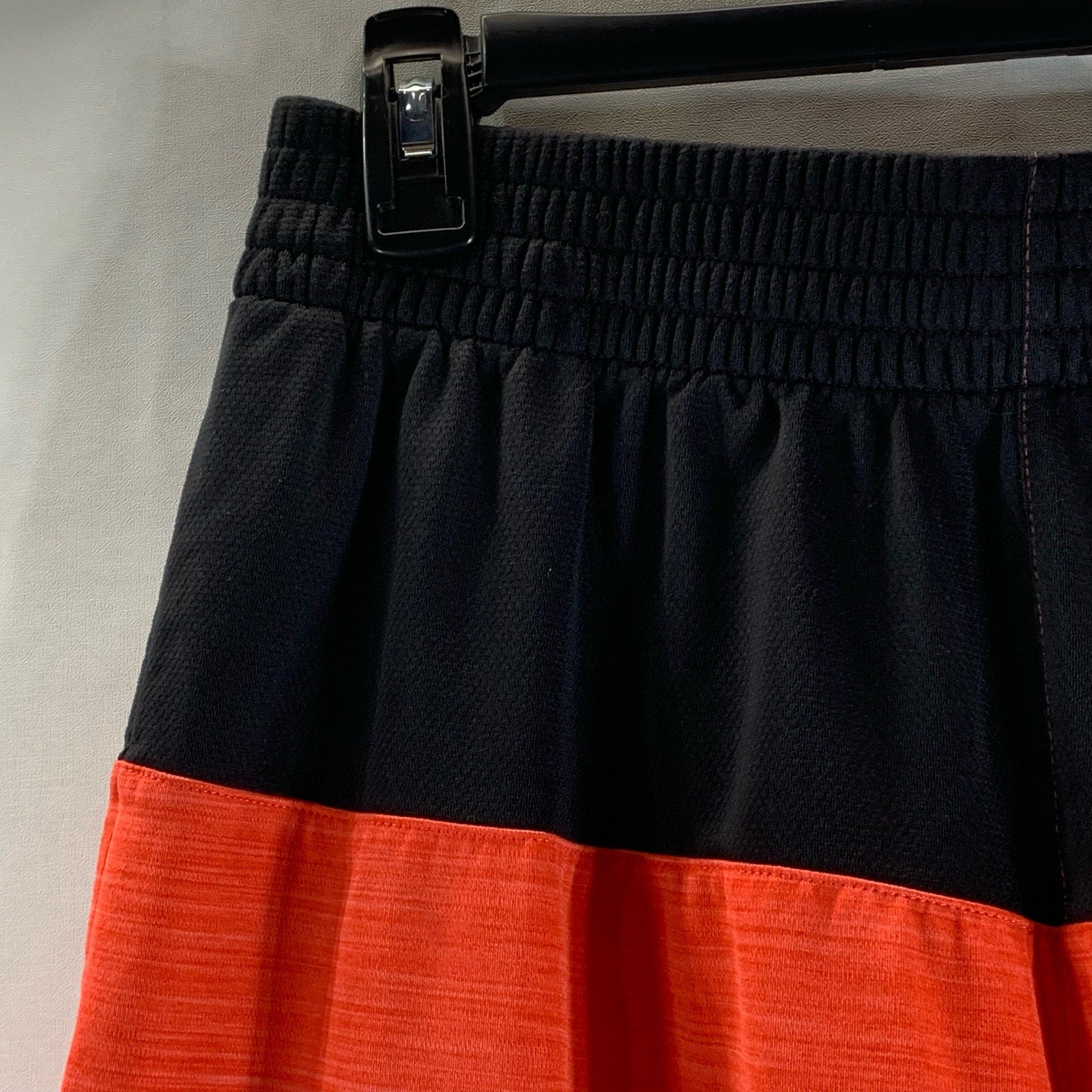 ADIDAS Men's Orange/Black Drawstring Waist Pull-On Active Shorts SZ L