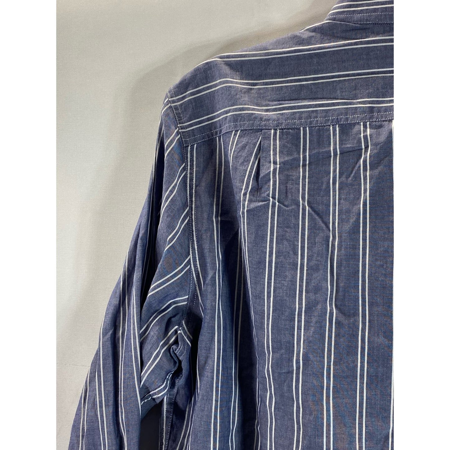 J. CREW Men's Blue Striped Chambray Lightweight Button-Up Long Sleeve Shirt SZ S