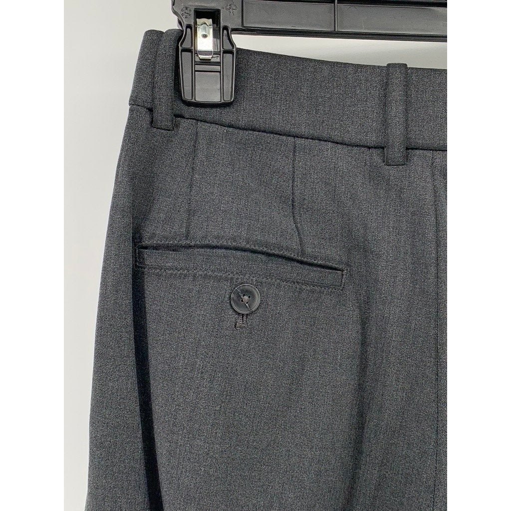 UNIQLO Women's Charcoal Gray Pleated Straight-Leg Pant SZ S