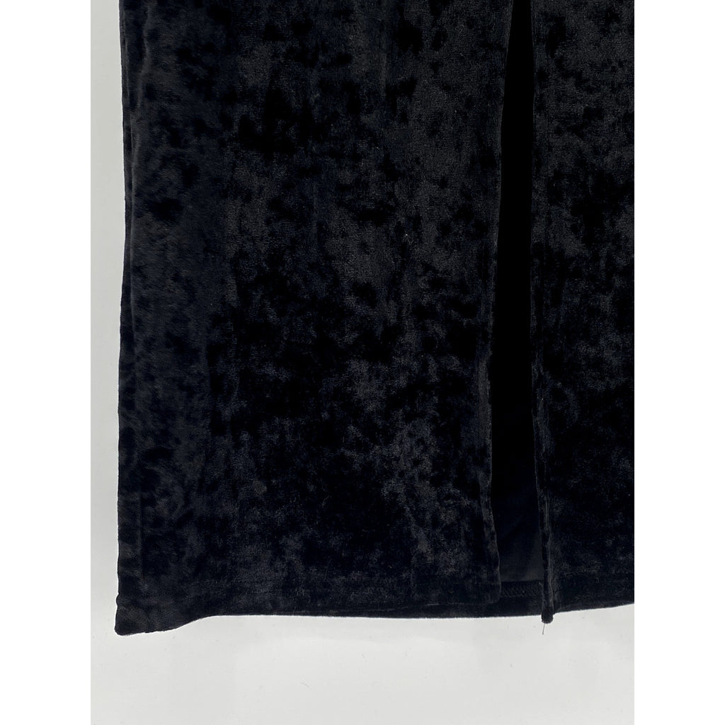 SHEIN Women's Black Velour Cutout Mock-Neck Sleeveless Bodycon Midi Dress SZ 6