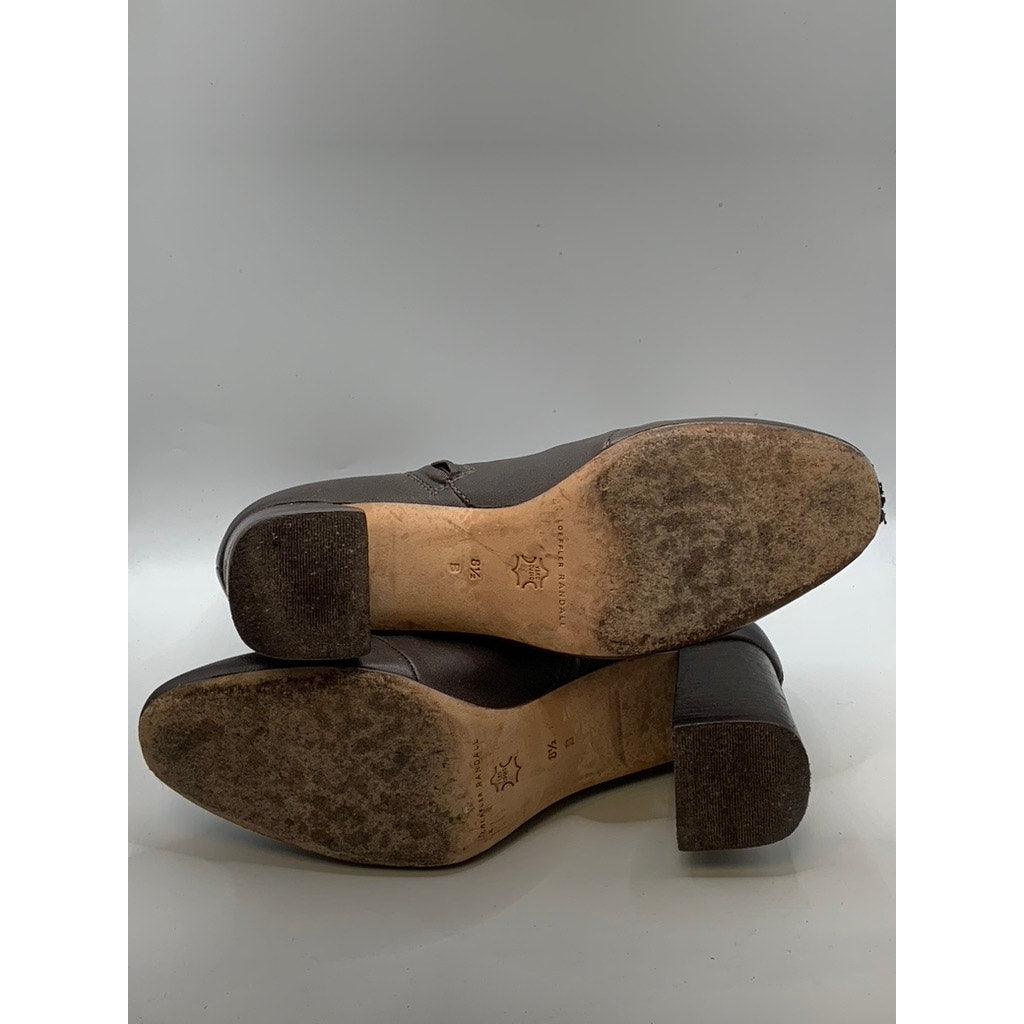 LOEFFLER RANDALL Women's Brown Leather Heeled Mid Boots SZ 8.5