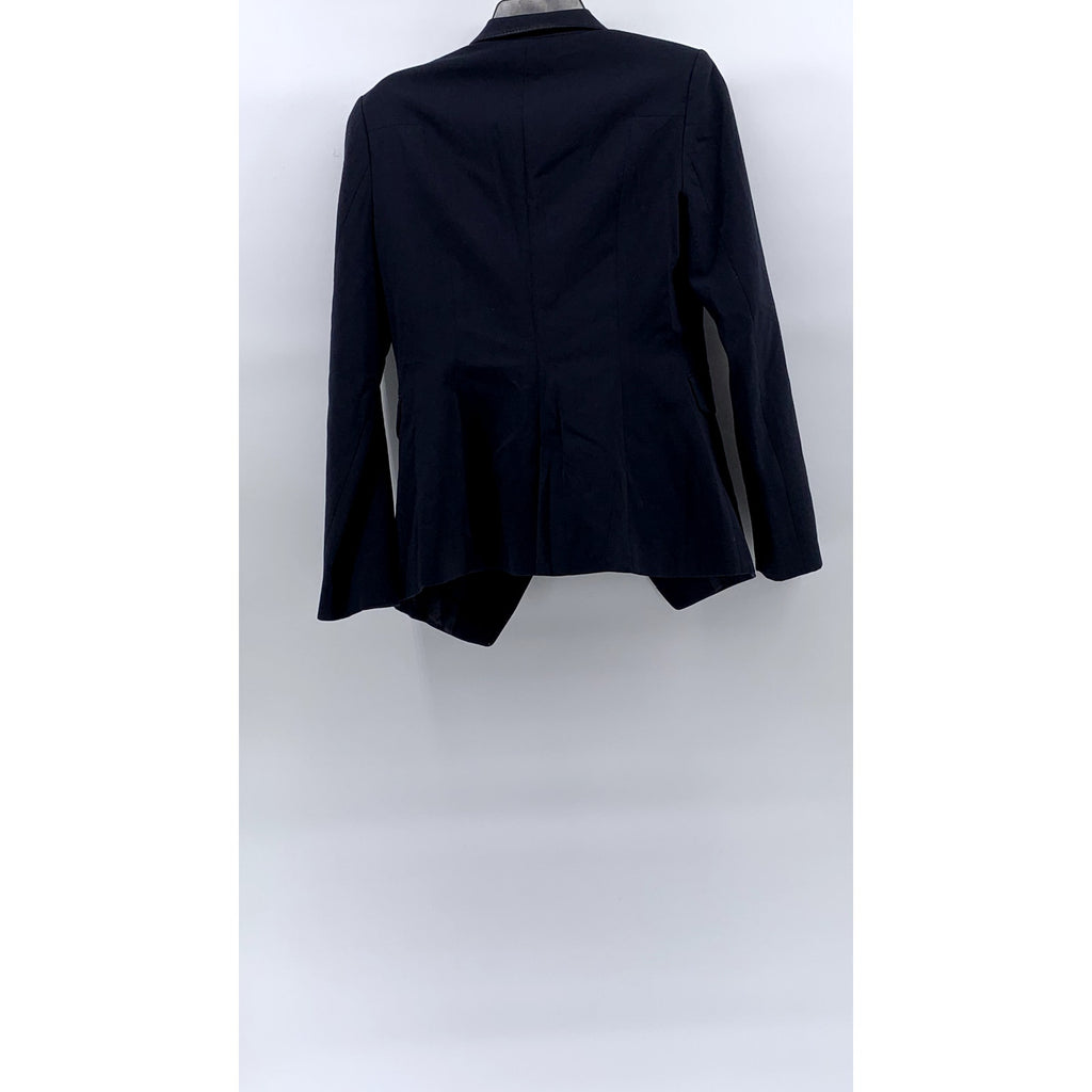 UNBRANDED Women's Navy Double Breasted Notch-Collar Long Sleeve Blazer SZ S