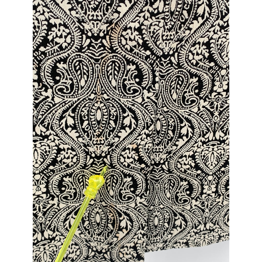 UNBRANDED Men's Black-White Paisley Velour Peak-Collar One-Button Blazer SZ M