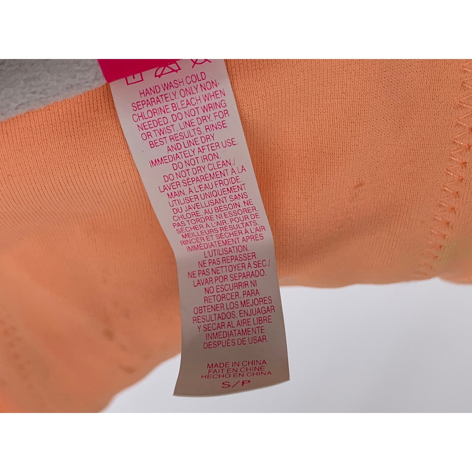 VICTORIA SECRET Women's Peach Strapless Tie-Back Bikini Top SZ S