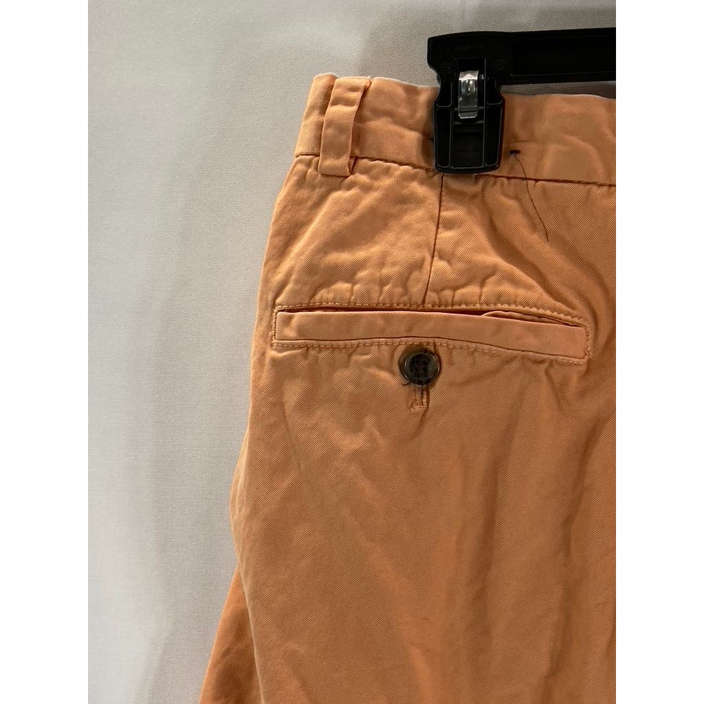 BROOKS BROTHERS Men's Orange Cotton Flat Front Bermuda Shorts SZ 33