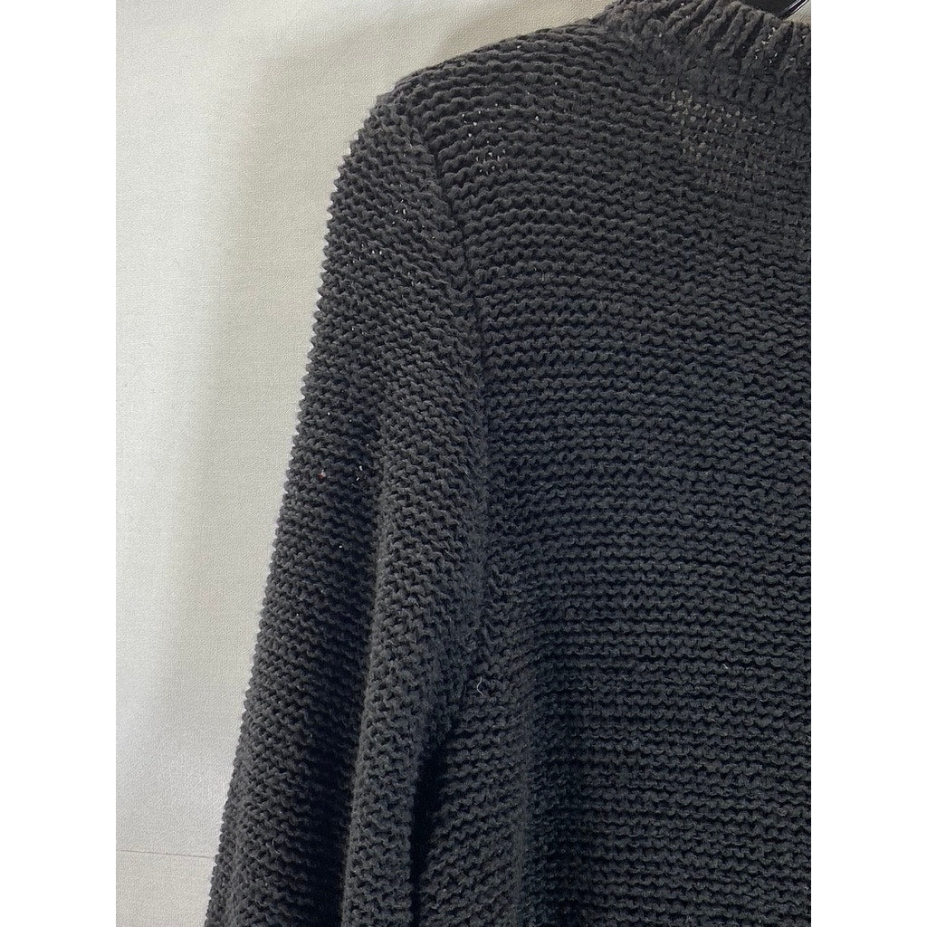 STYLE & CO Women's Black Knit Long Sleeve Crewneck Pullover Sweater SZ L