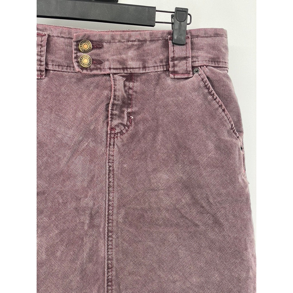 GAP JEANS Women's Vintage Burgundy Stretch Corduroy Straight Mini Skirt SZ 0