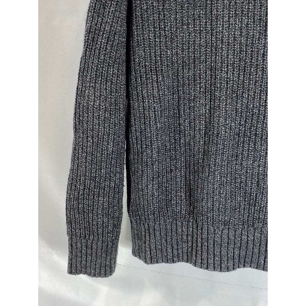 BANANA REPUBLIC Men's Charcoal/Black Cotton-Blend Shawl-Collar Cardigan SZ M