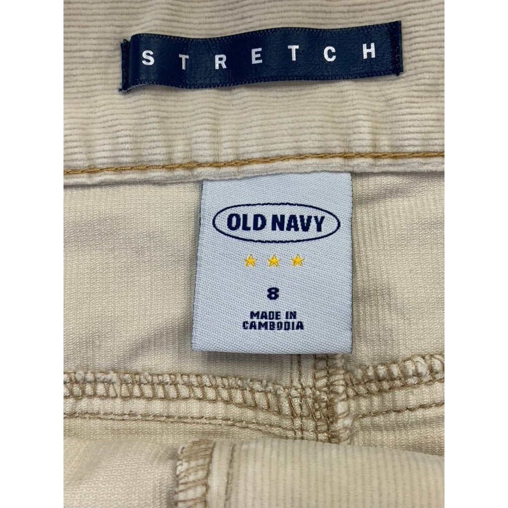 OLD NAVY Women's Beige Corduroy Stretch A-Line Mini Skirt SZ 8