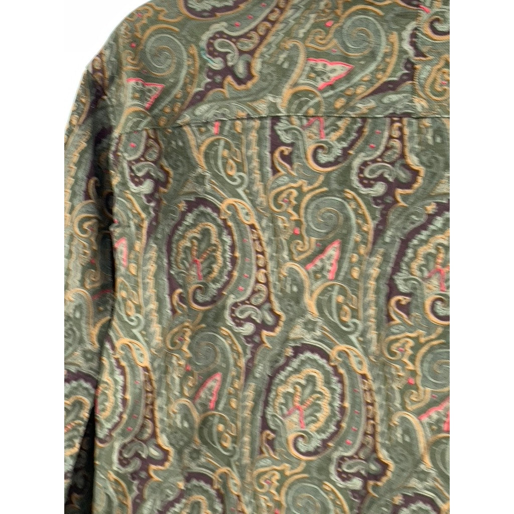 AUSTIN REED Vintage Paisley Pattern Bespoke Fit Button-up Shirt SZ M