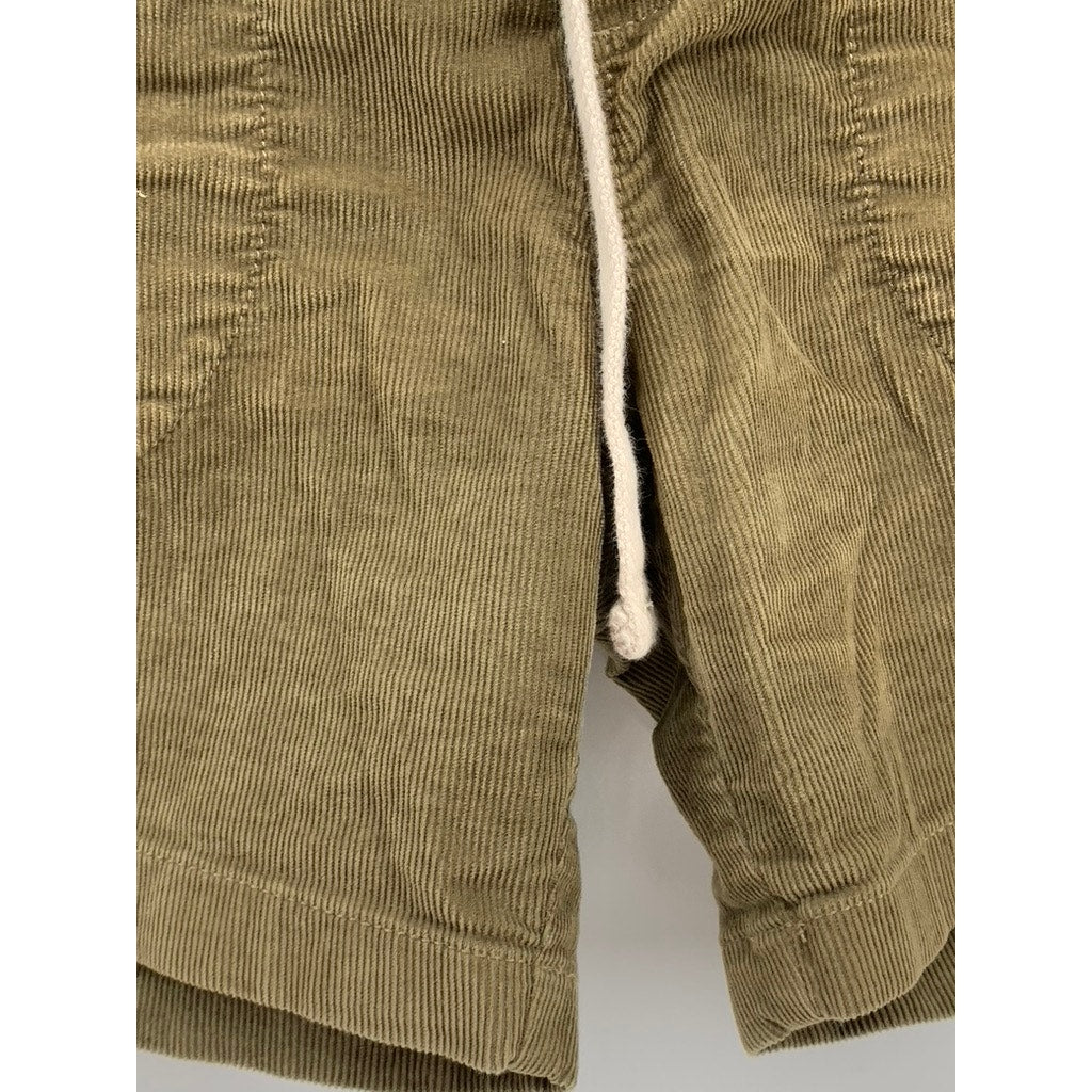 WALLACE & BARNES Men's Tan Corduroy 6" Pull-On Drawstring Shorts SZ S