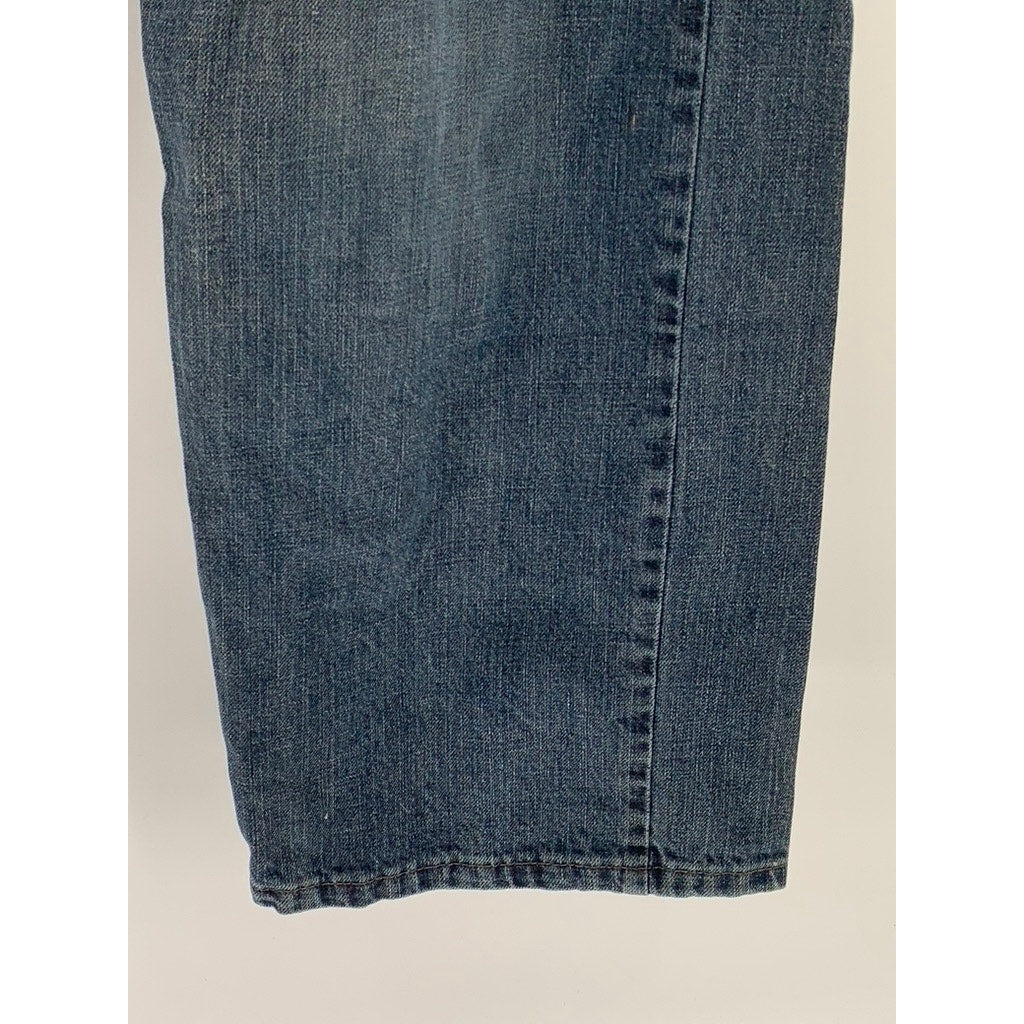 WRANGLER JEANS CO Men's Blue Denim Loose Fit Straight Leg Jeans SZ 34X32