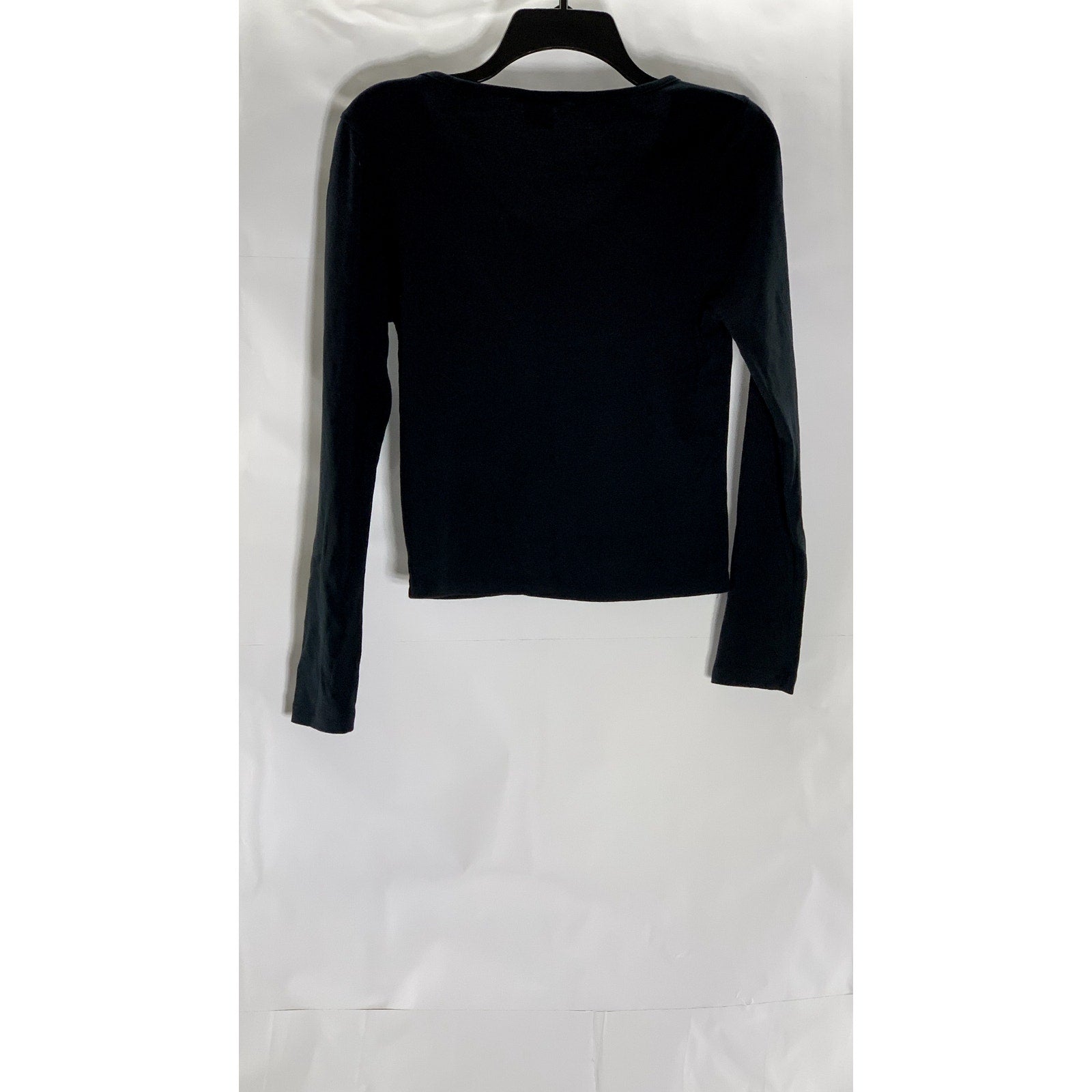 URBAN OUTFITTERS Women's Black-White 'Sweetheart' Fitted Long Sleeve Top SZ XL