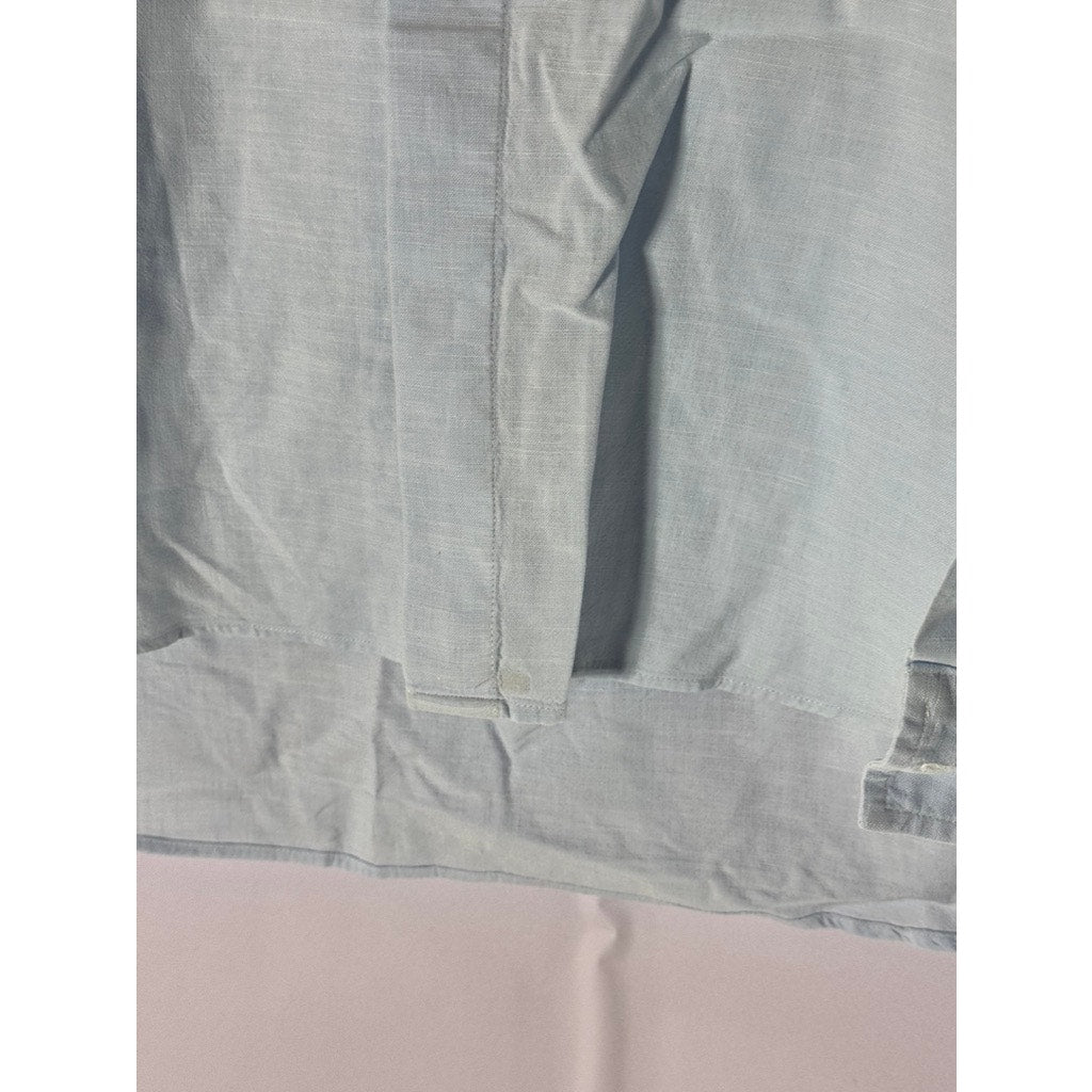 FOLK Men's Light Blue Linen Button-Up Long Sleeve Shirt SZ 2(S)