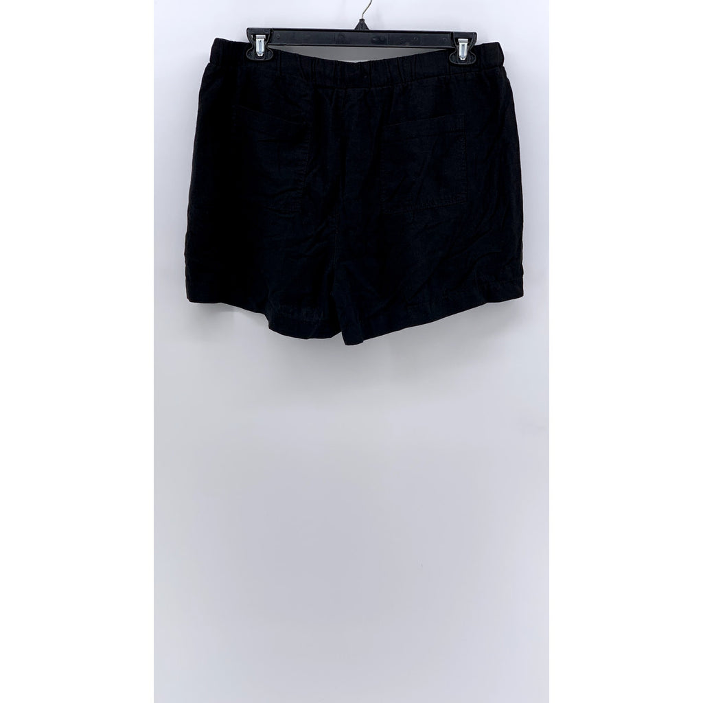 BRIGGS Women's Black Linen Blend Casual Shorts SZ XL