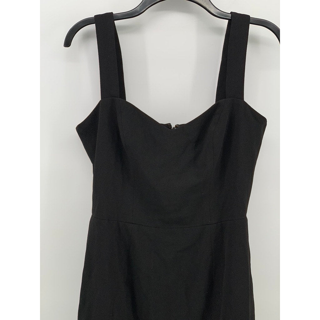 DRESS THE POPULATION Women's Black Solid Sleeveless Bodycon Midi Dress SZ M