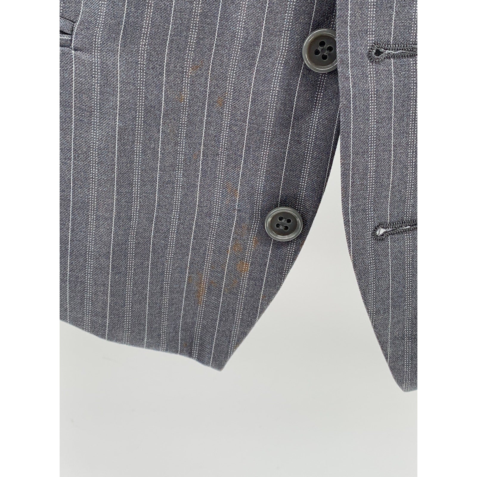 BH LE COLLEZIONI Men’s Gray Pinstripe 5-Button V-Neck Suit Vest SZ 42S