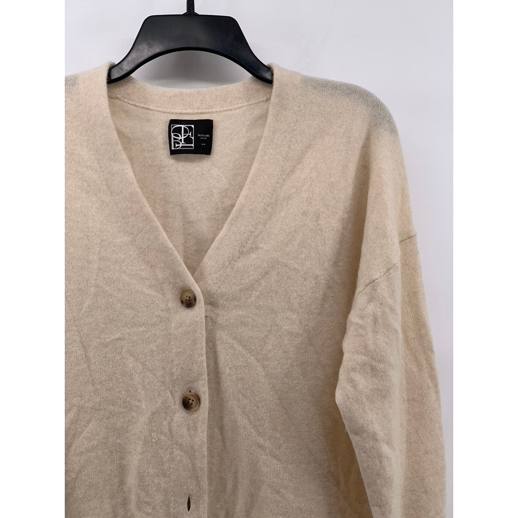 OAK + FORT Black Label Women's Beige Cashmere Button-Up Cardigan SZ XS