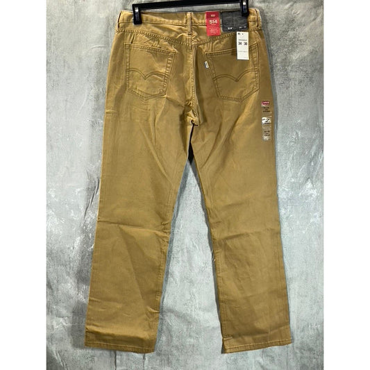 LEVI'S Men's Khaki 514 Straight-Leg Regular-Fit Jeans 34X30
