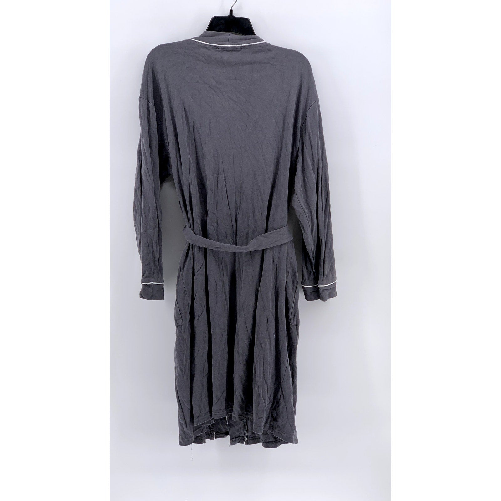 UNBRANDED Men's Gray Solid Wrap Belted Robe SZ SM