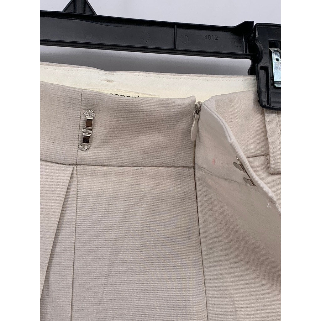 EFFERVESCENCE Women's Beige Wool-Blend Layered Straight-Leg High-Rise Pant SZ M