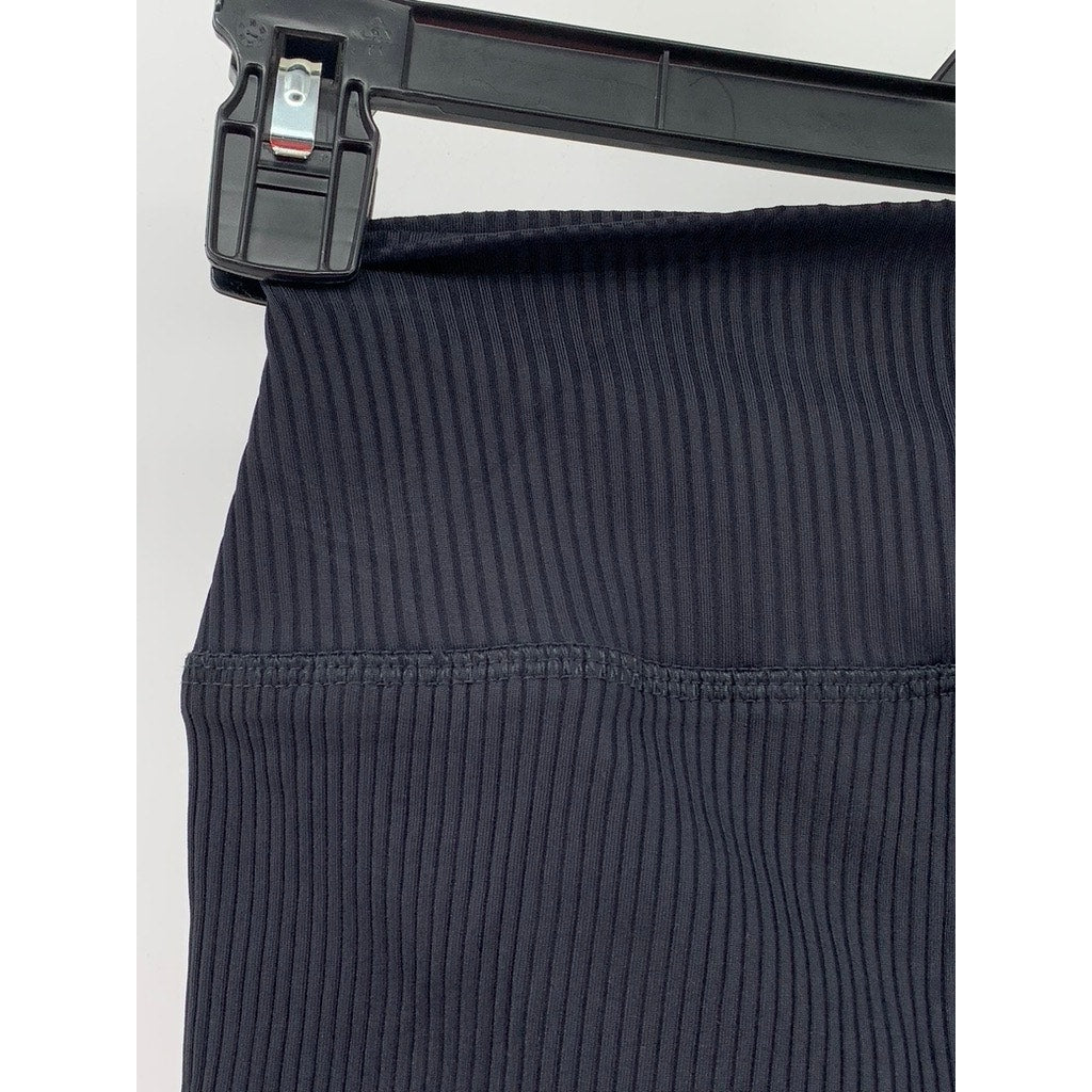 PEPPER Women's Black Ribbed Pull-ON Bike Shorts SZ S